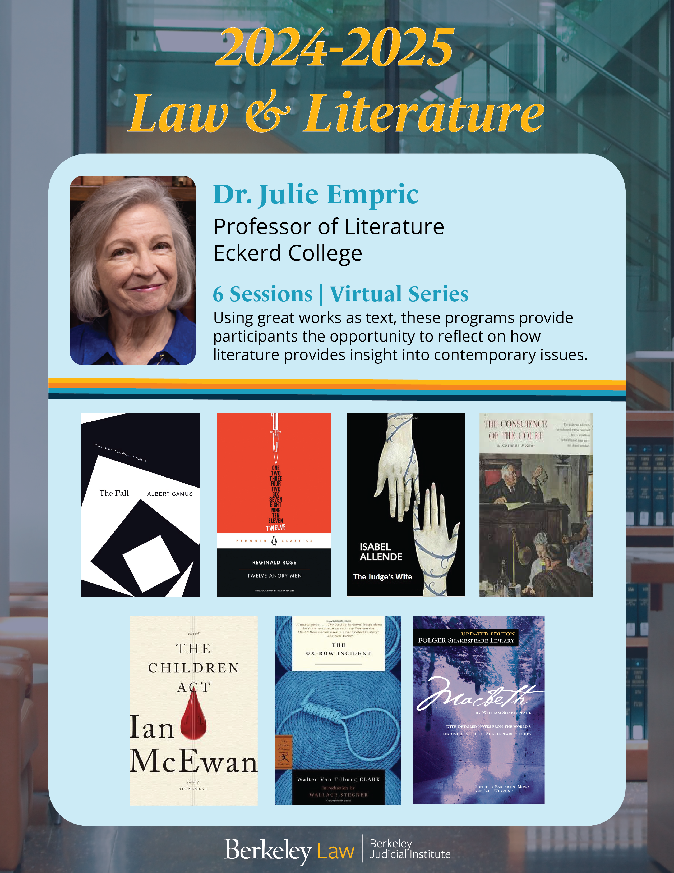 Law and Literature 2024-2025 banner