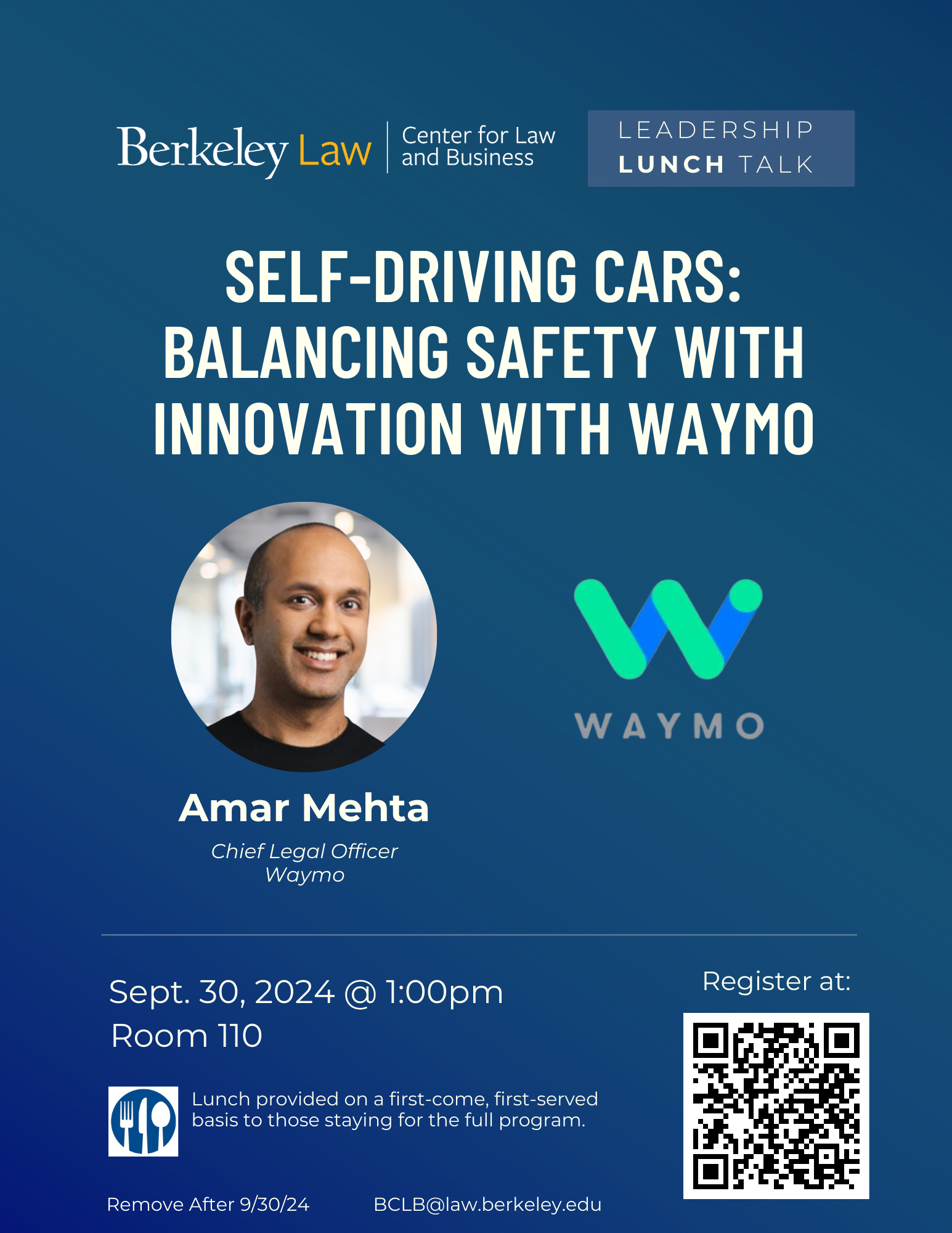 Waymo Lunch Talk Flyer