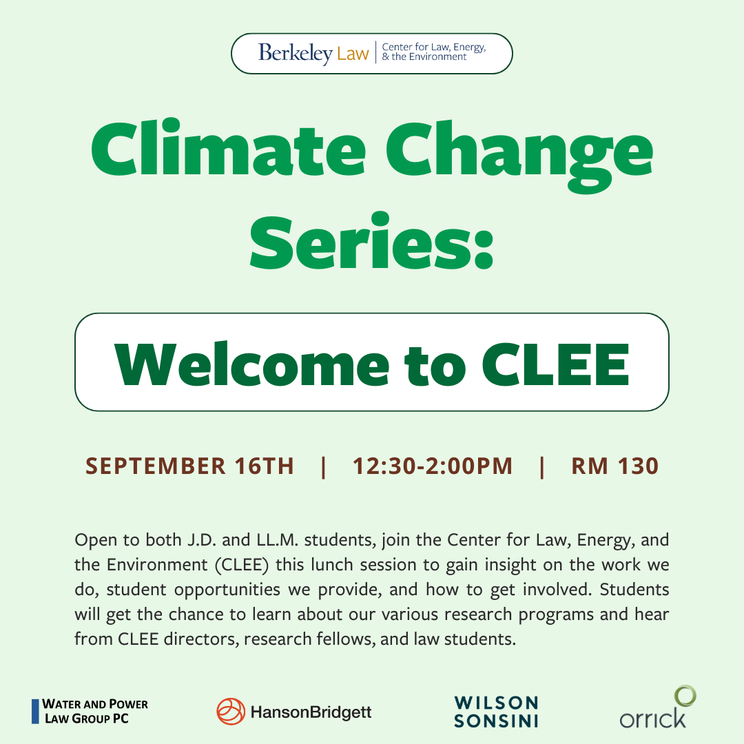 Flyer advertising Climate Change Series: Welcome to CLEE