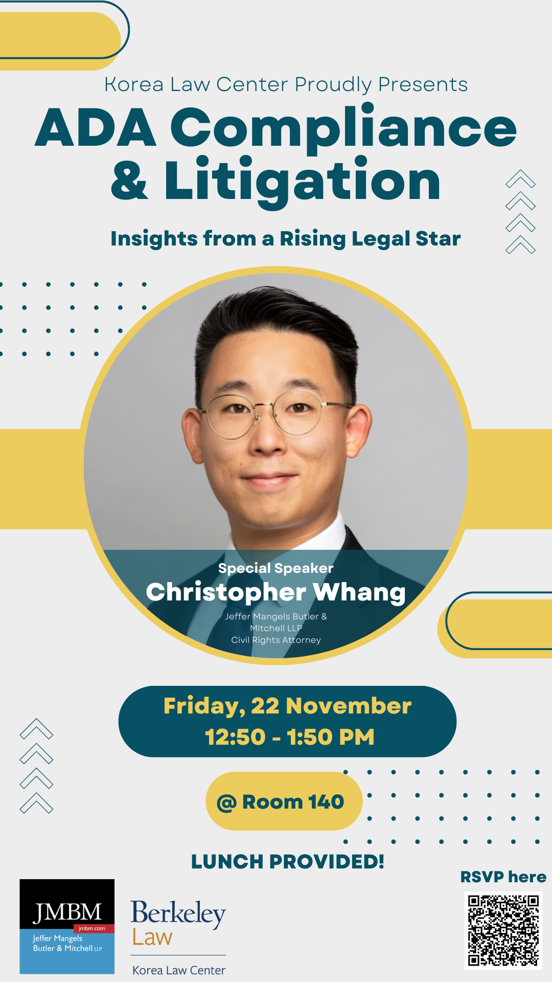 speaker event poster featuring associate christopher wang