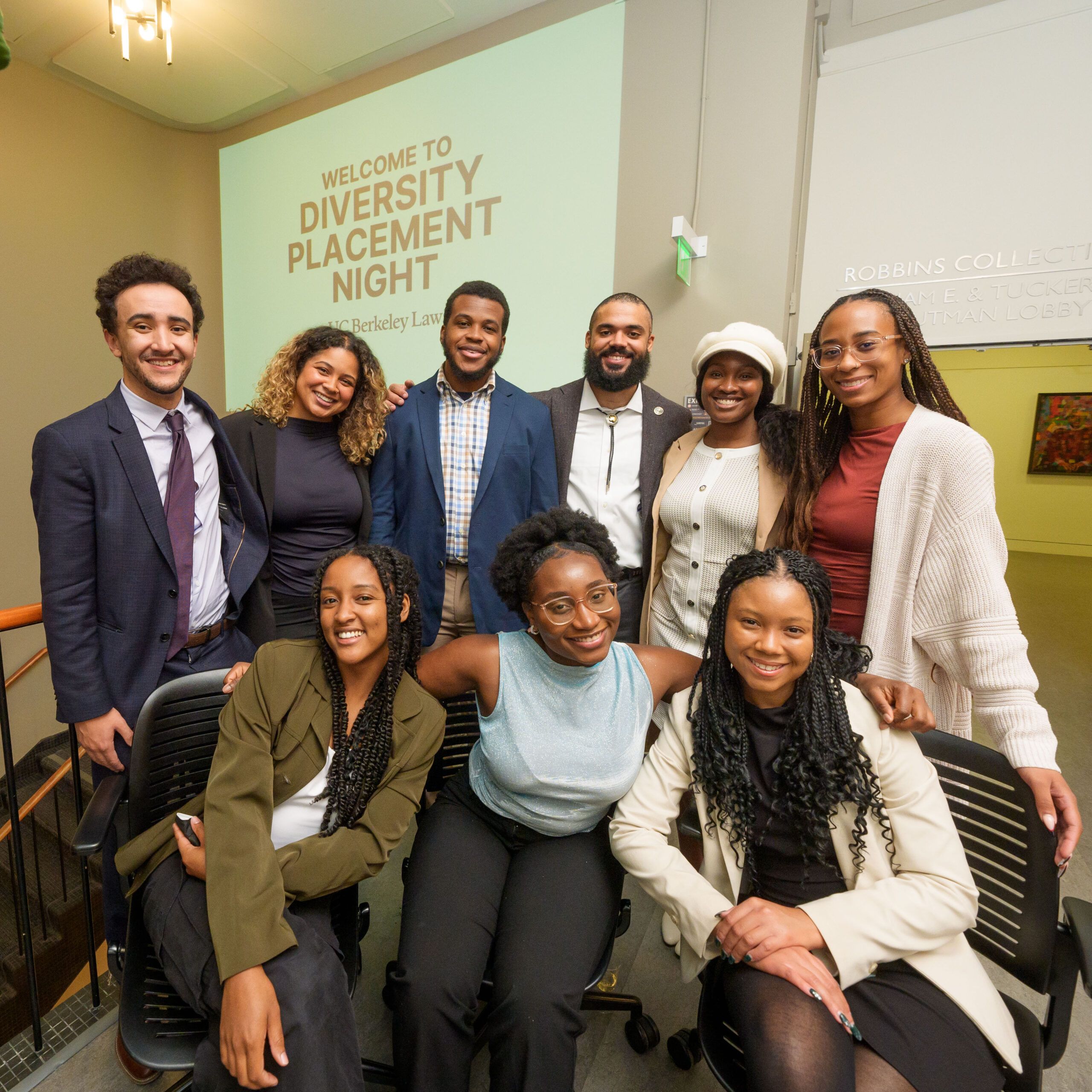 Group posing for Diversity Placement Night